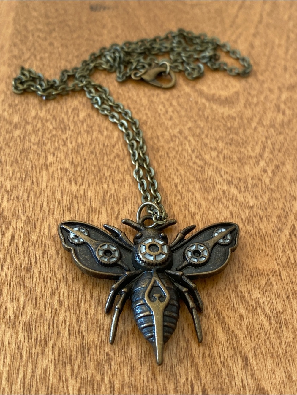Antique Bronze Bee Pendant Necklace - Women Jewelry